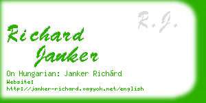 richard janker business card