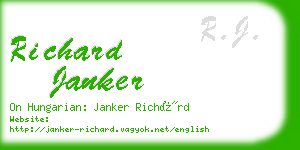 richard janker business card